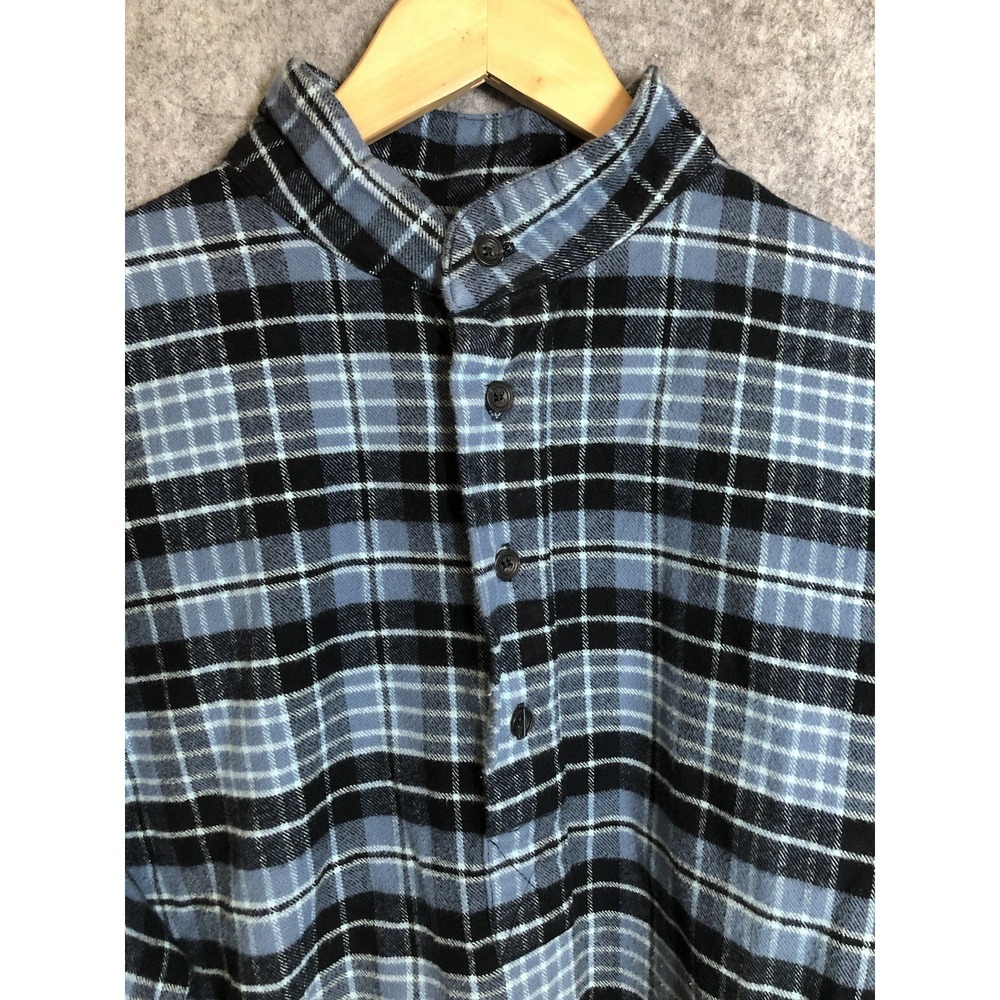 Vermont Flannel Company Shirt Mens Medium Blue Plaid Pullover Casual Classic